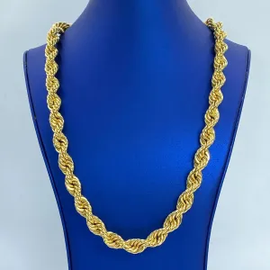 14K 12MM Bold Rope Chain 26"
