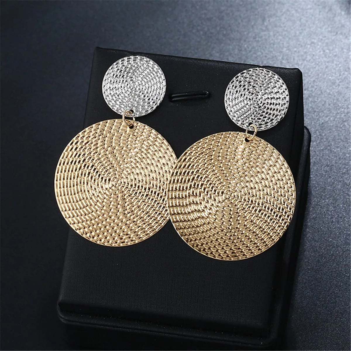 18K Gold-Plated & Silver-Plated Woven Disk Drop Earrings