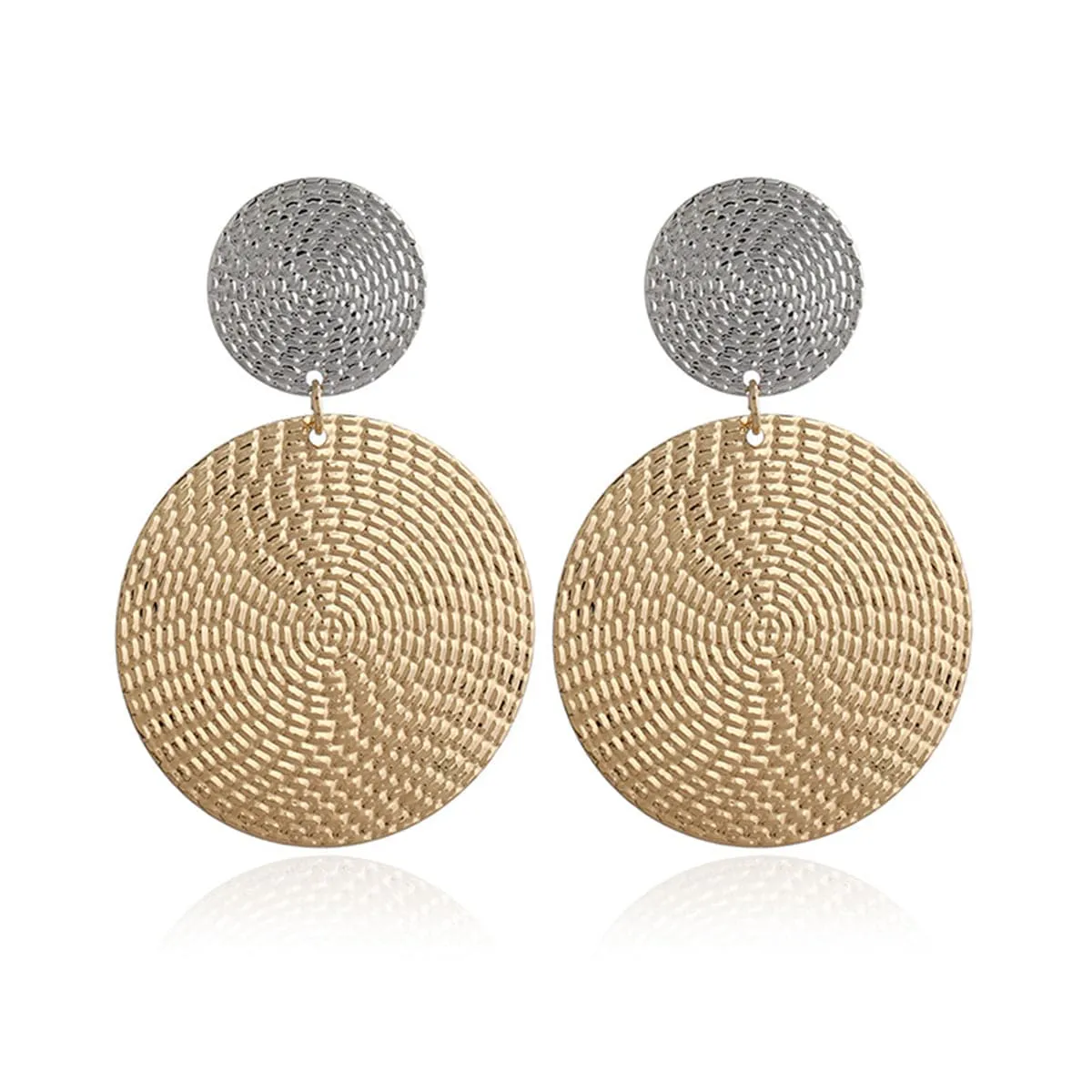 18K Gold-Plated & Silver-Plated Woven Disk Drop Earrings