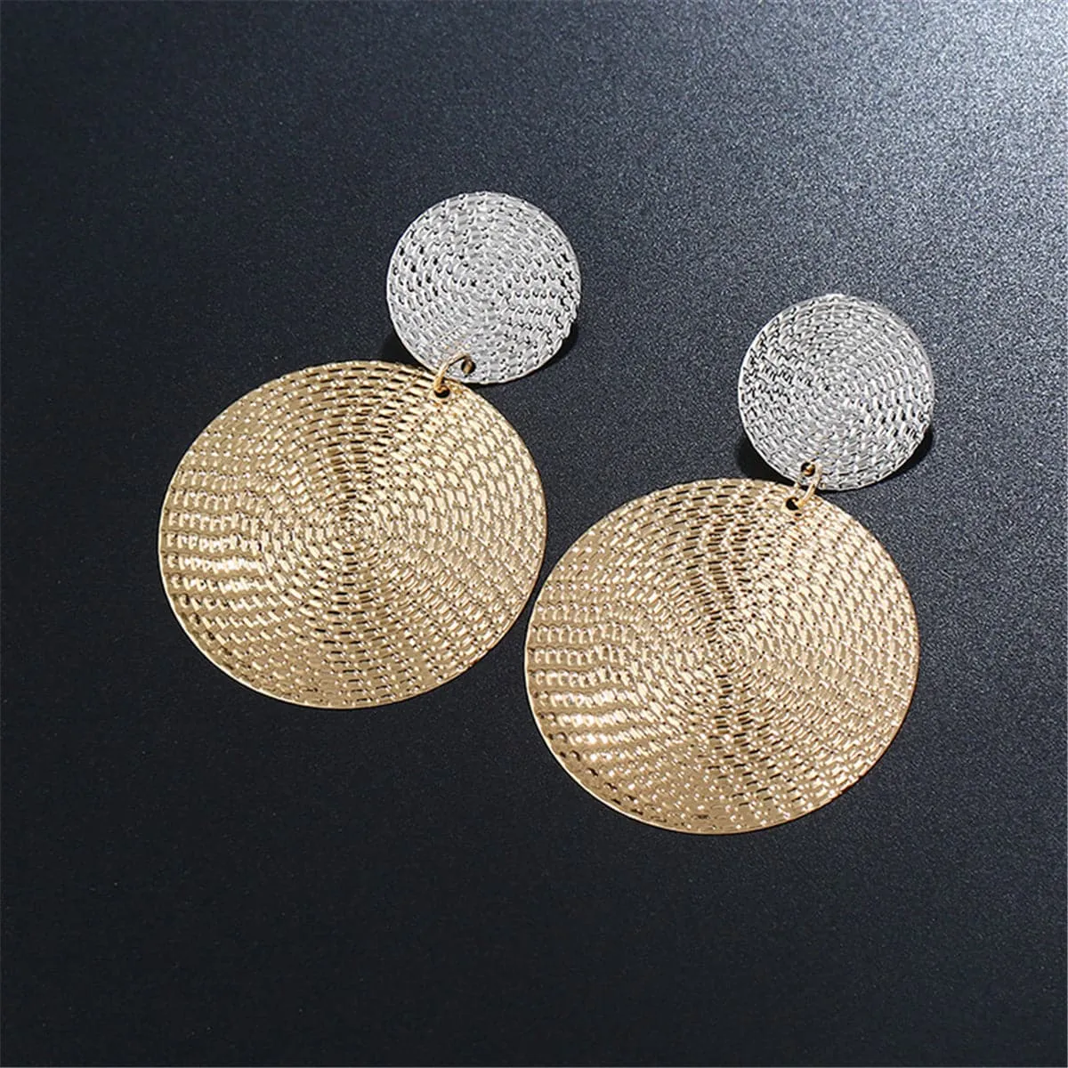18K Gold-Plated & Silver-Plated Woven Disk Drop Earrings