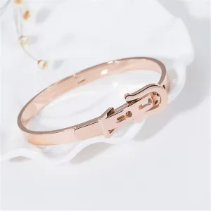 18K Rose Gold-Plated Belt Bangle