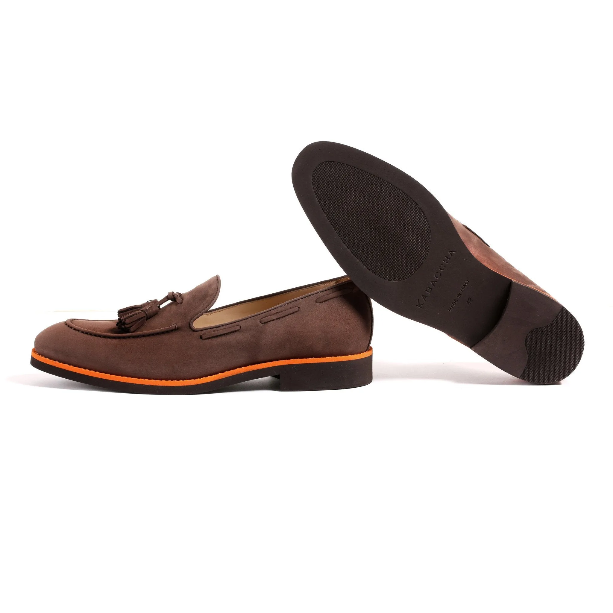 2017 Men's Brown Suede & Orange Tassel Loafer