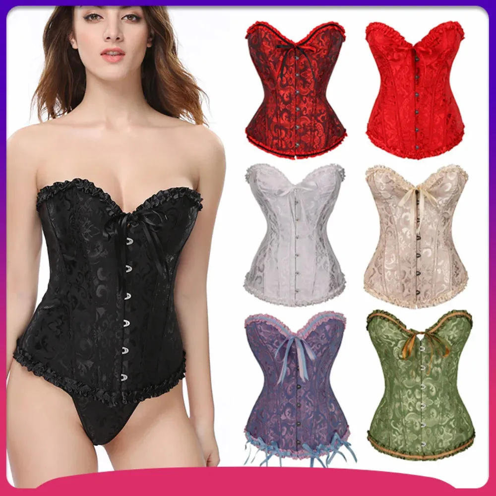5XL Sexy Slimming Corsets Waist Trainer Body Shaper Fajas Gothic Corset Lace Up Boned Corselete Shapewear Women Clothes Plus Size