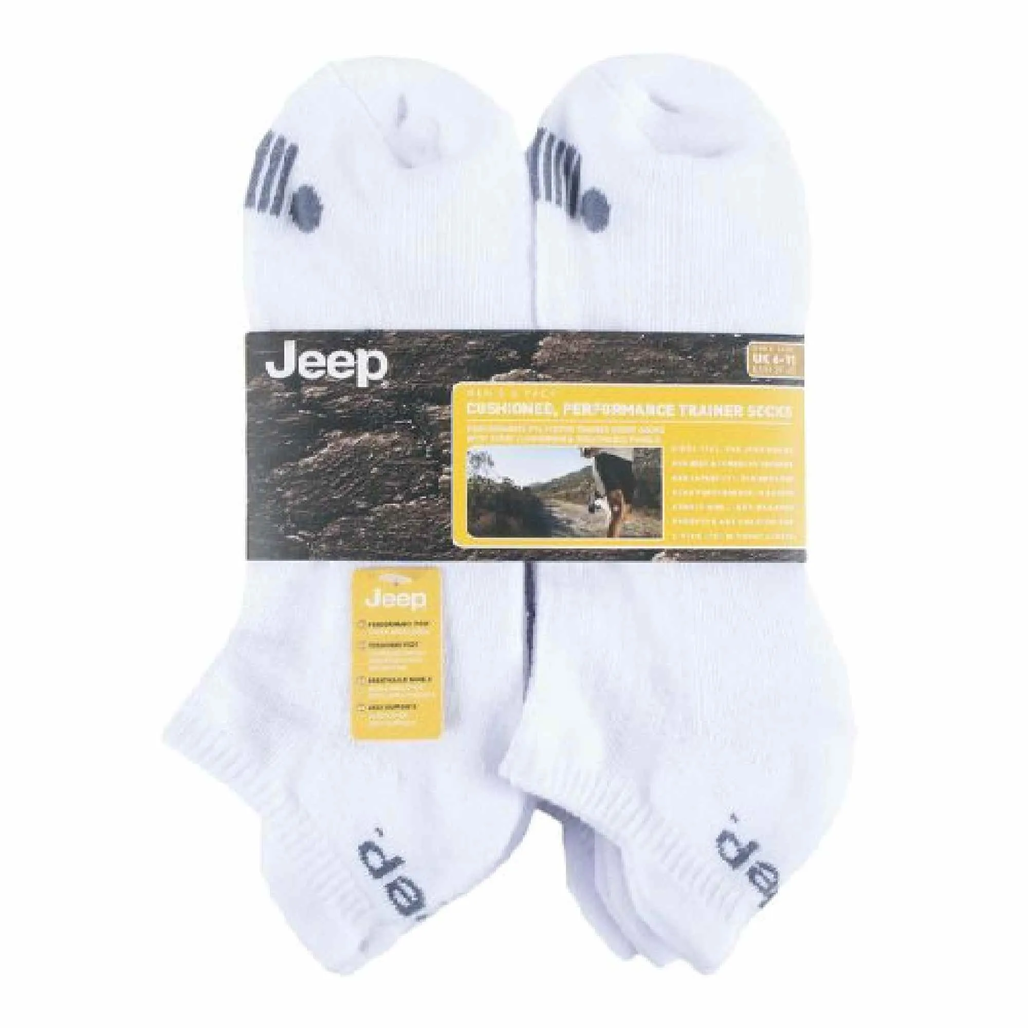 6 Pack Mens Cotton Cushioned Sport Ankle Trainer Socks for Running