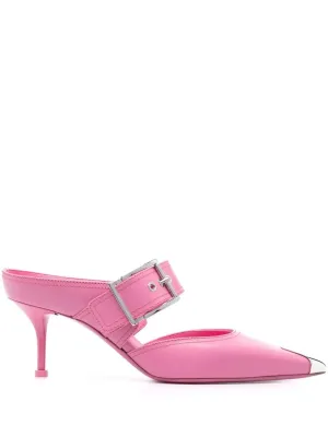 Alexander McQueen 75mm Metallic toe-cap Detail Mules