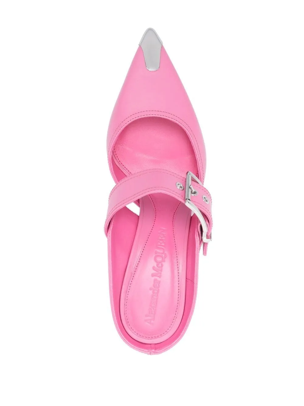 Alexander McQueen 75mm Metallic toe-cap Detail Mules