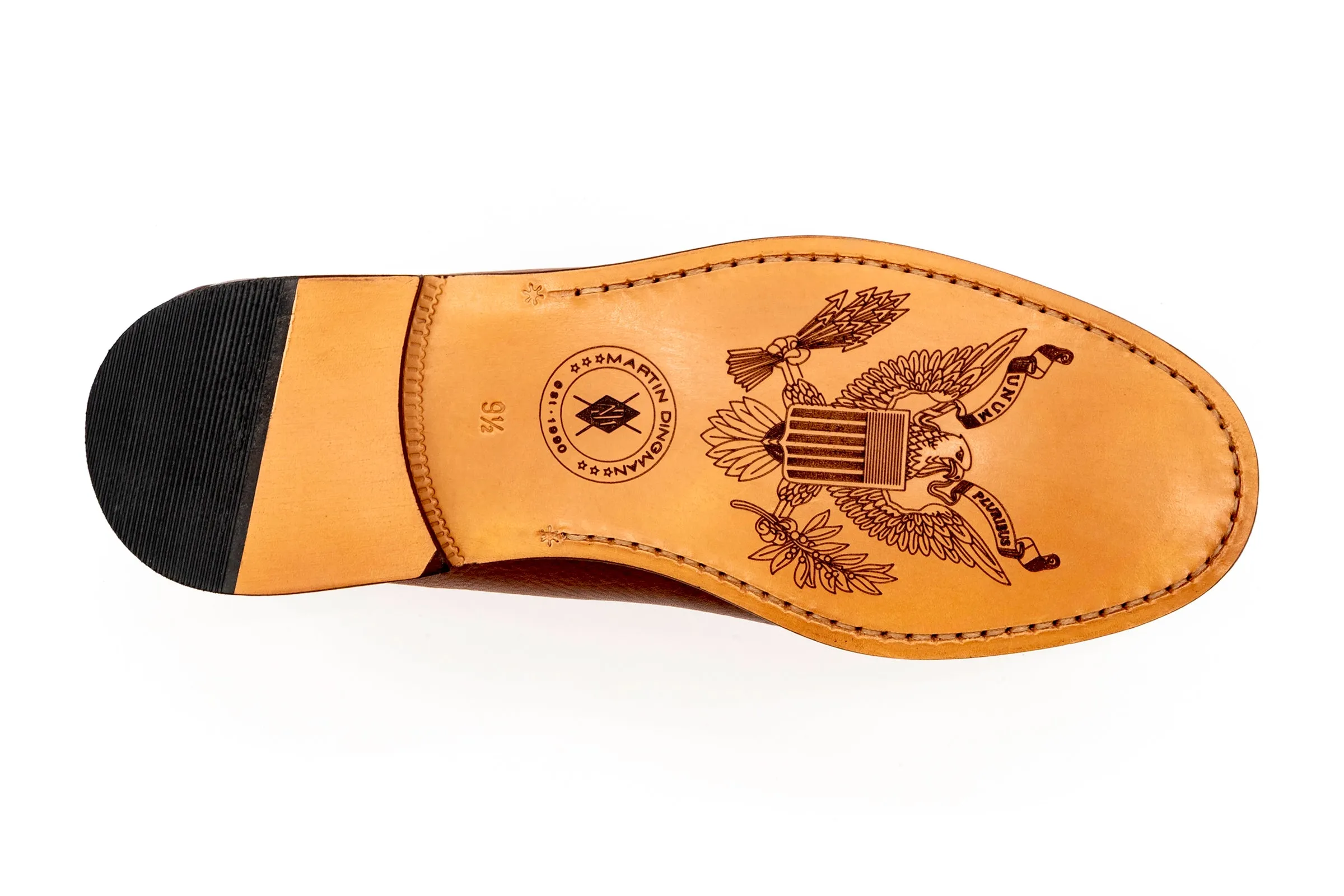 All American Saddle Leather Penny Loafers - Rust