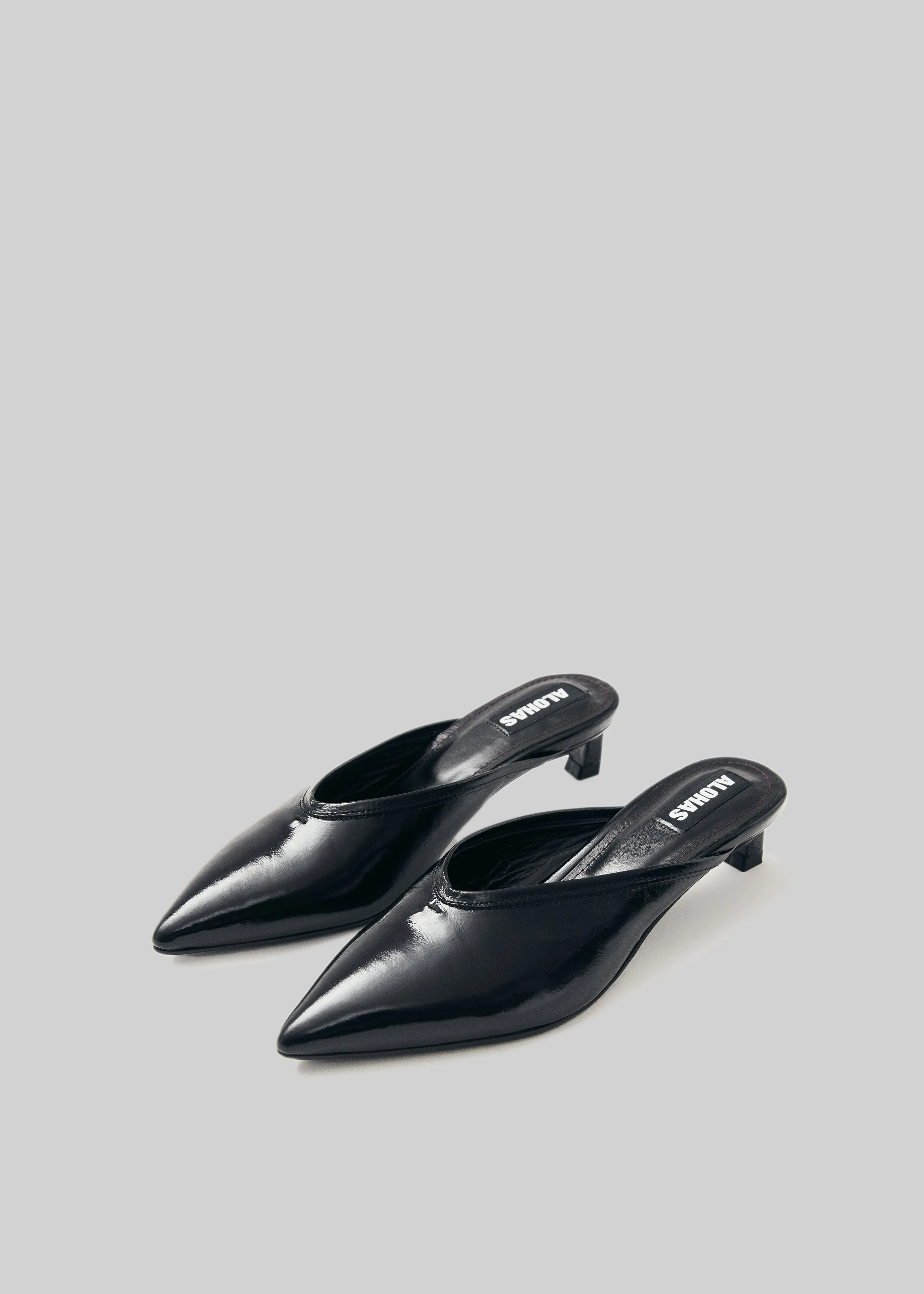 Alohas Tessa Leather Mules - Onix Black