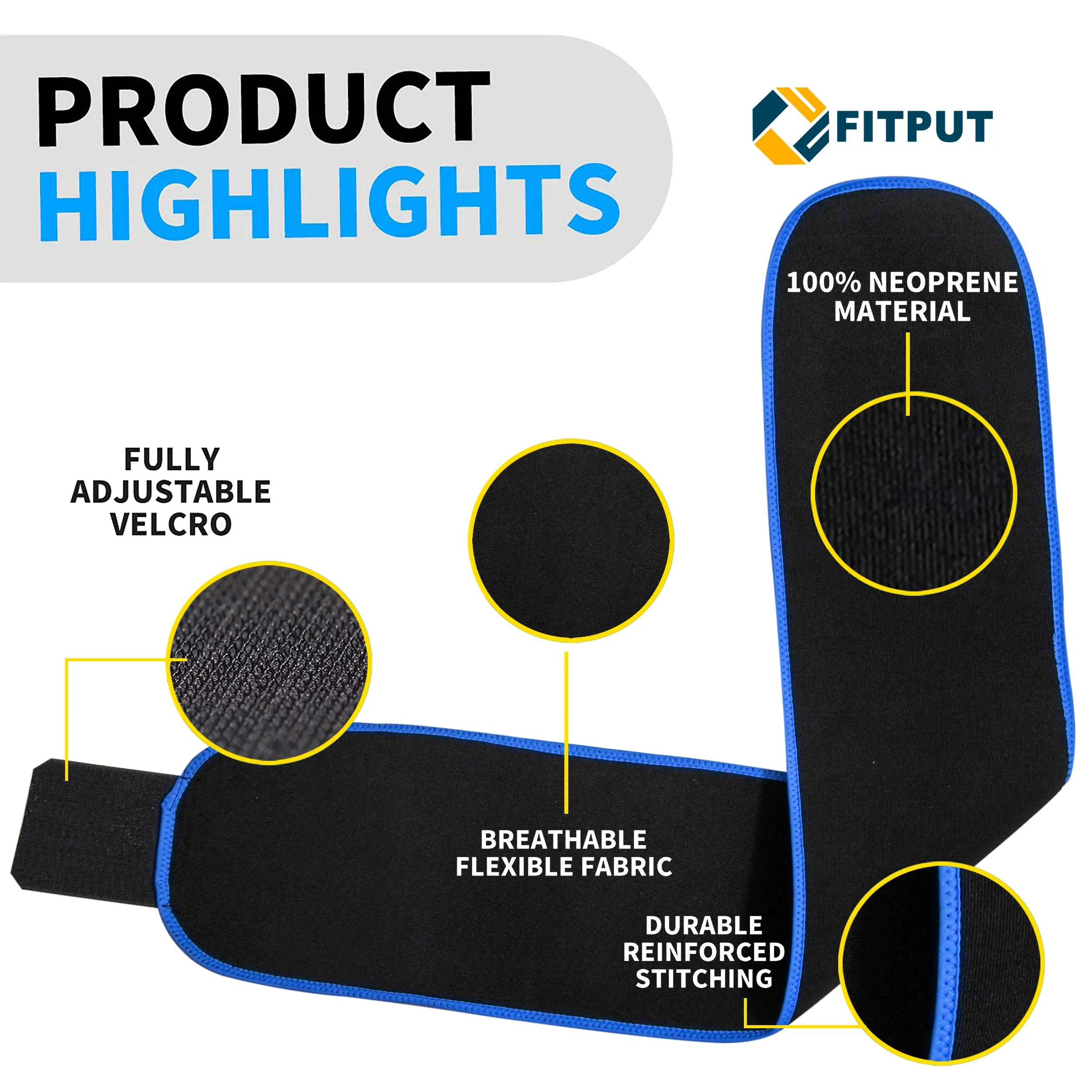 ALYV Ab Trainer Belt (without pocket |blue)