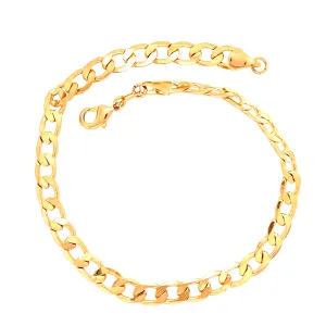 Anklet Bracelet Cuban Link Chain 26cm long 6mm wide Curb