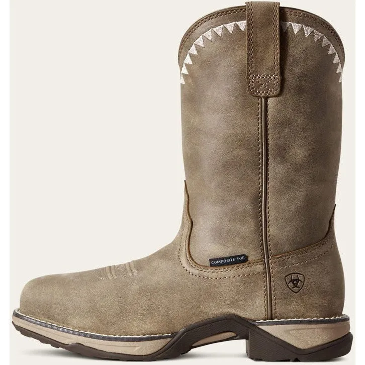Ariat Women's Anthem Deco Composite Toe Western Work Boot -Brown- 10029498