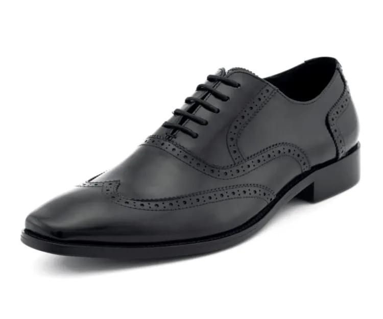 Asher Green Ag100 Black Men’s Genuine Calfskin Oxford Shoes