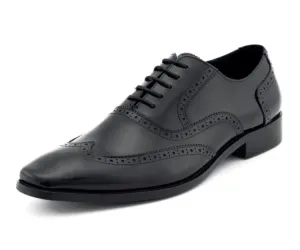 Asher Green Ag100 Black Men’s Genuine Calfskin Oxford Shoes