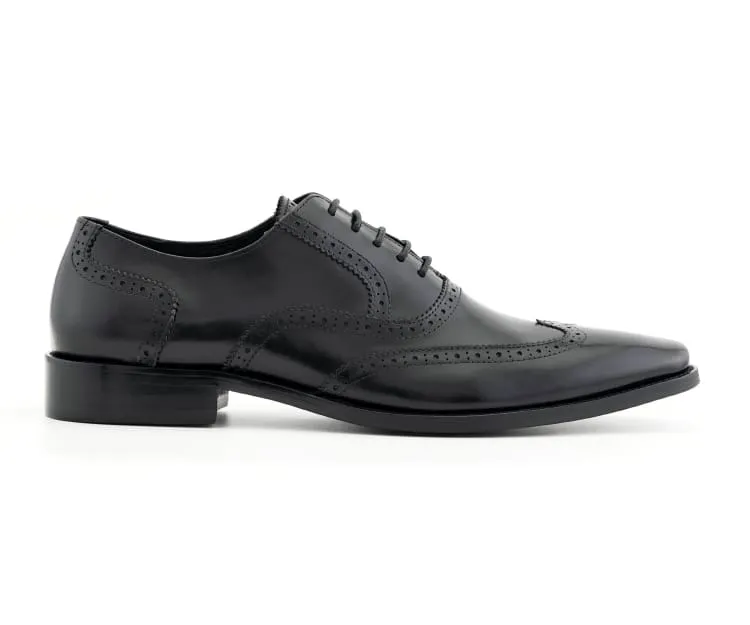 Asher Green Ag100 Black Men’s Genuine Calfskin Oxford Shoes