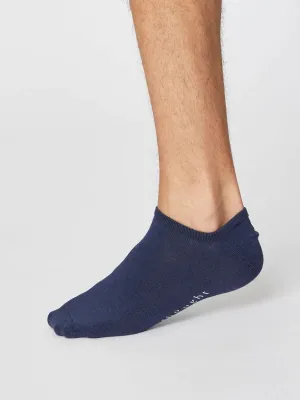 Ashley Navy Bamboo Trainer Socks by Thought, Size 7-11