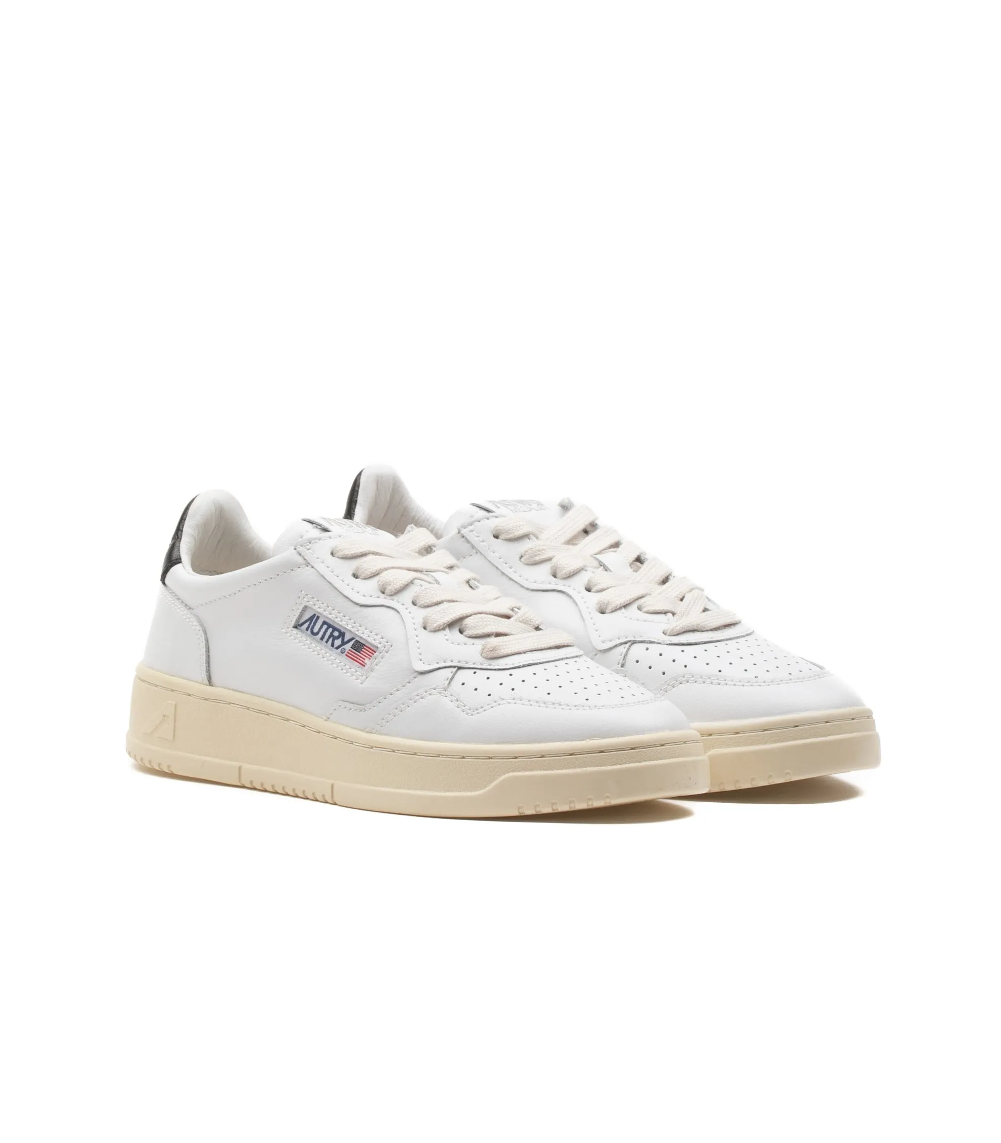Autry Medalist Low Leat Bianco Nero Donna