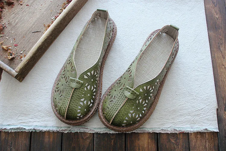 Babakud Women Spring Retro Breathable Hollow Soft Sole Sandals