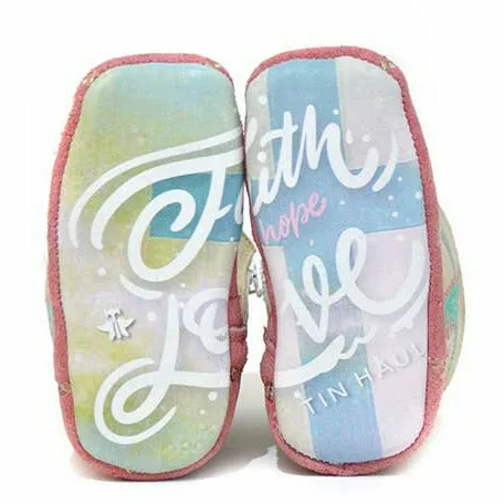 Baby Tin Haul Mini Blessing Boots with Faith & Hope Sole Handcrafted Pink