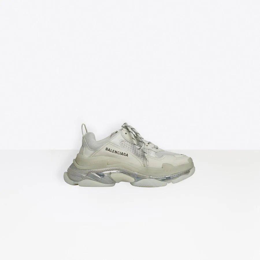 Balenciaga Women Triple S Clear Sole Trainers Gray