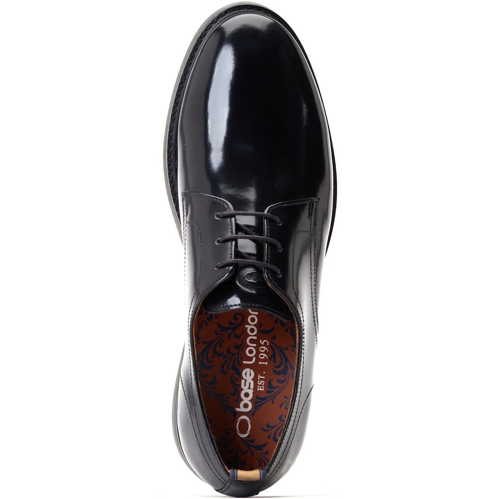 Base London Roly Leather Men's Black Oxford Shoes
