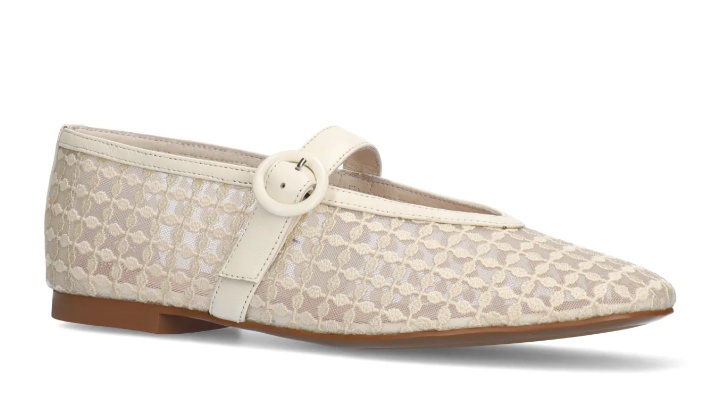 Bibi Lou Naila Mesh Off-White Ballerinas