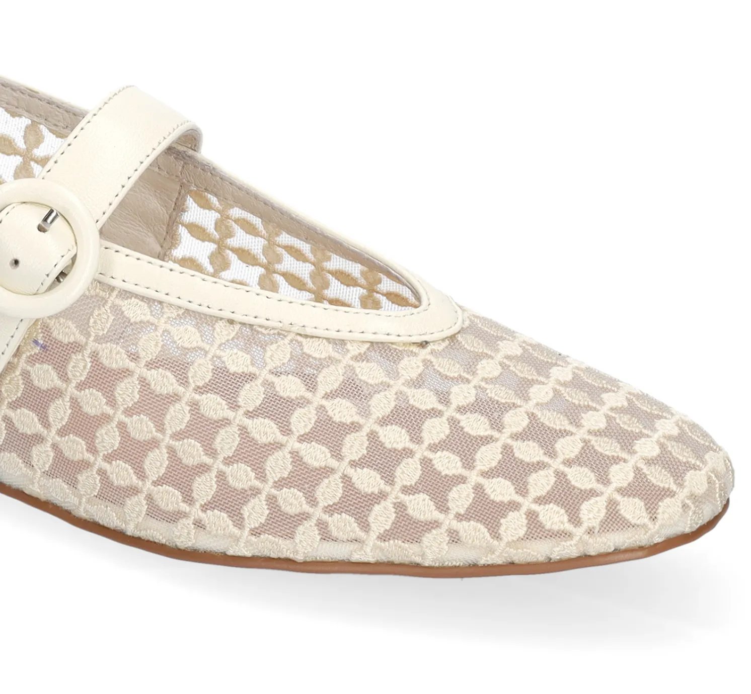 Bibi Lou Naila Mesh Off-White Ballerinas