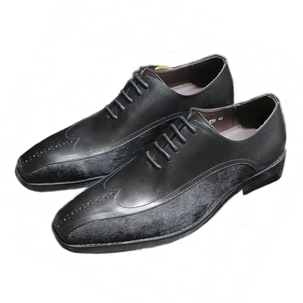 Black Leather Oxford Shoes