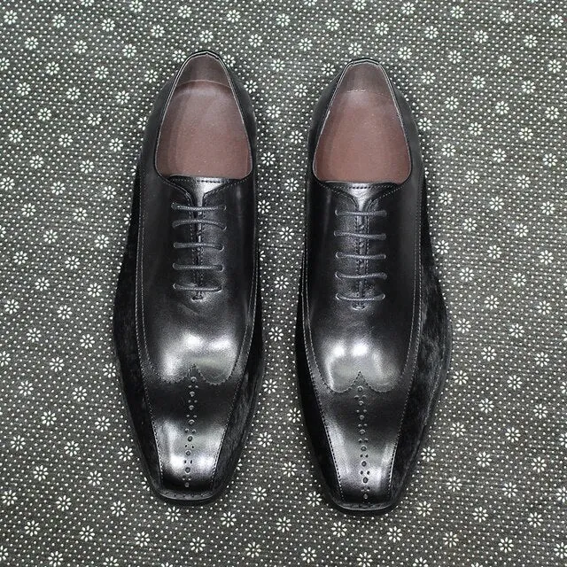 Black Leather Oxford Shoes