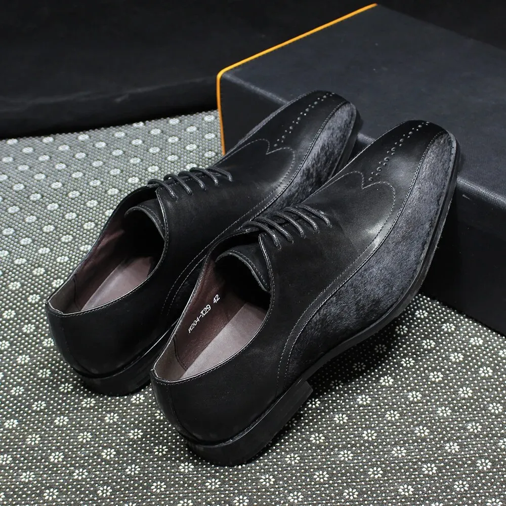 Black Leather Oxford Shoes