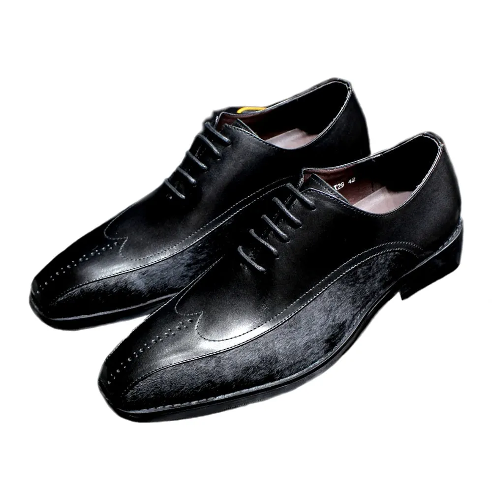 Black Leather Oxford Shoes