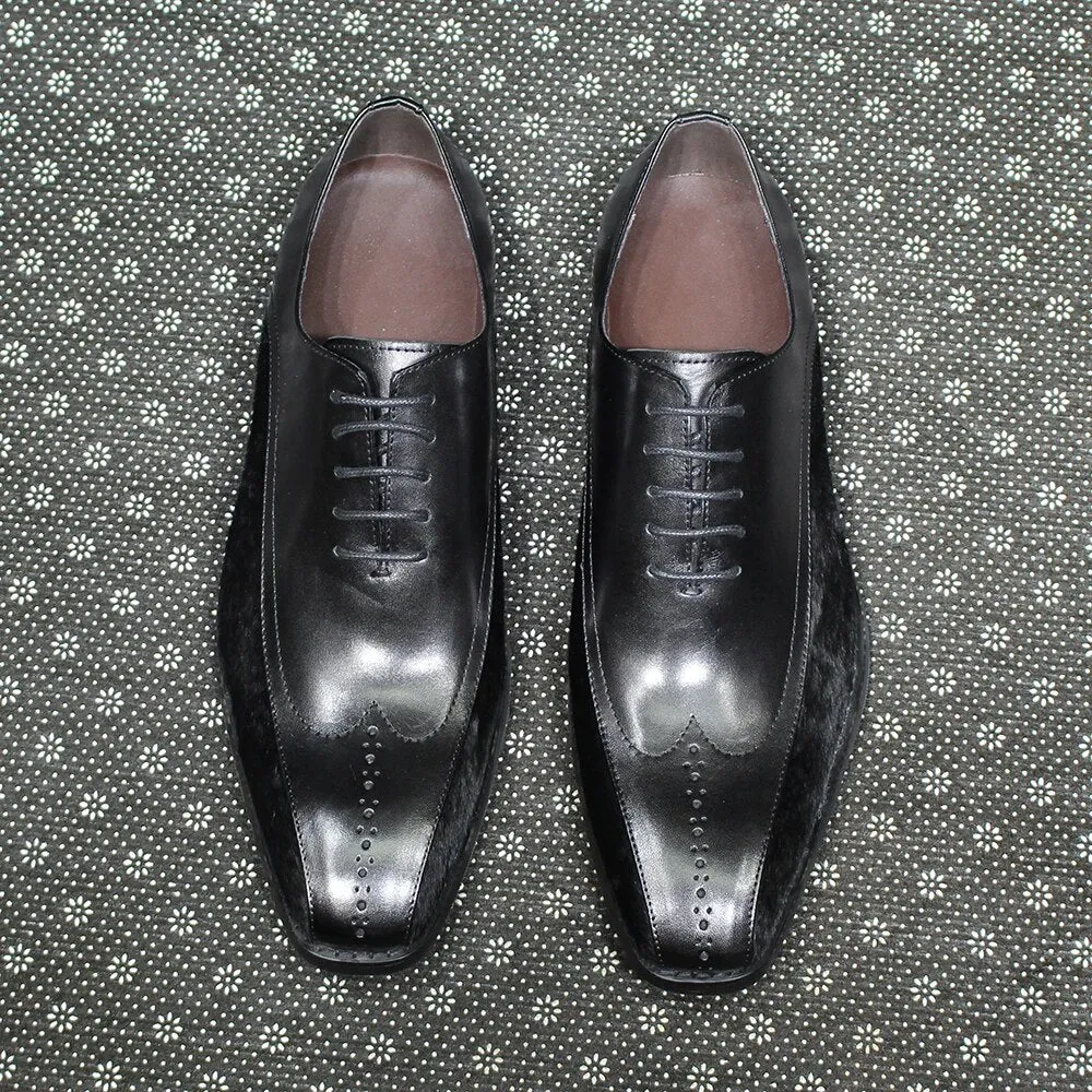 Black Leather Oxford Shoes
