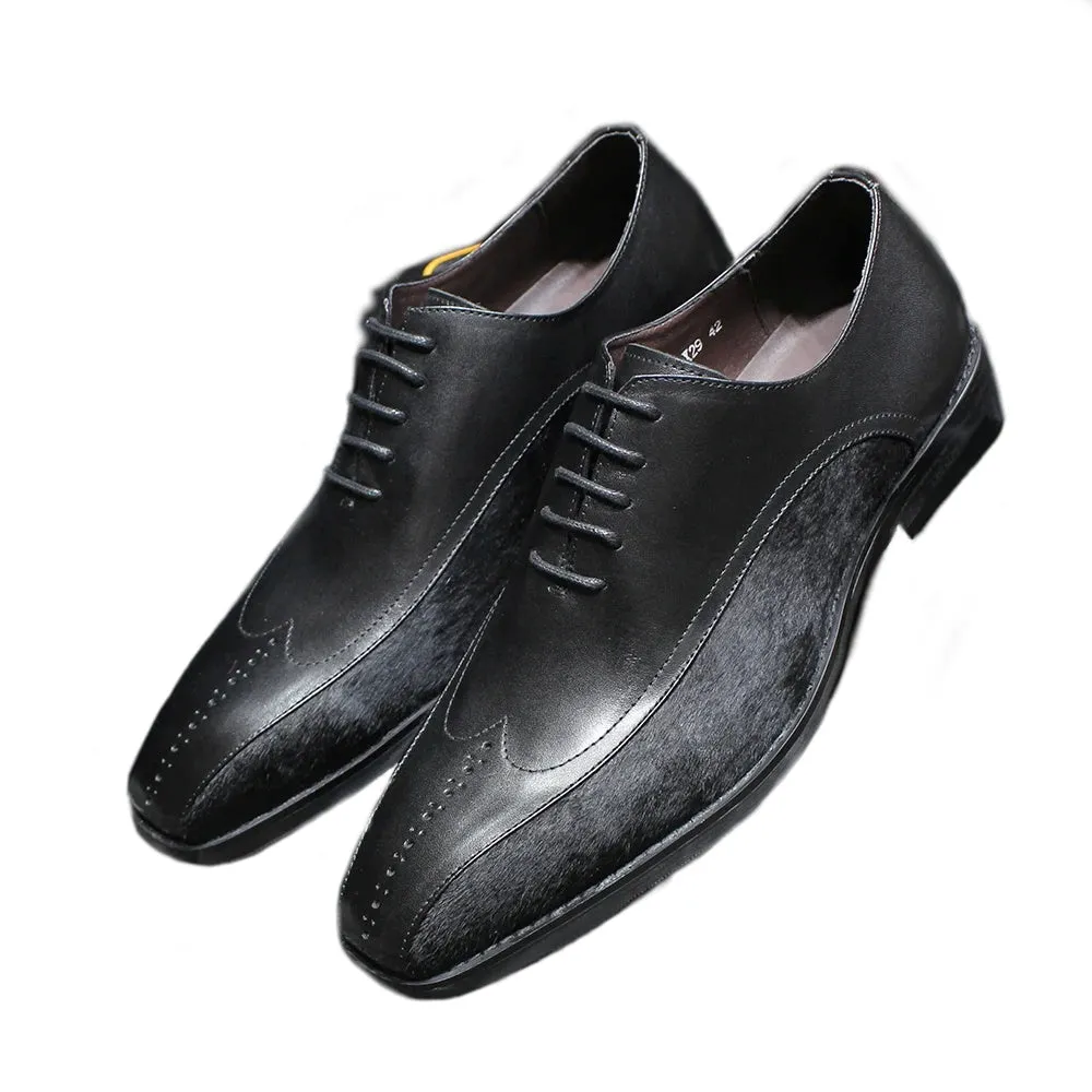 Black Leather Oxford Shoes