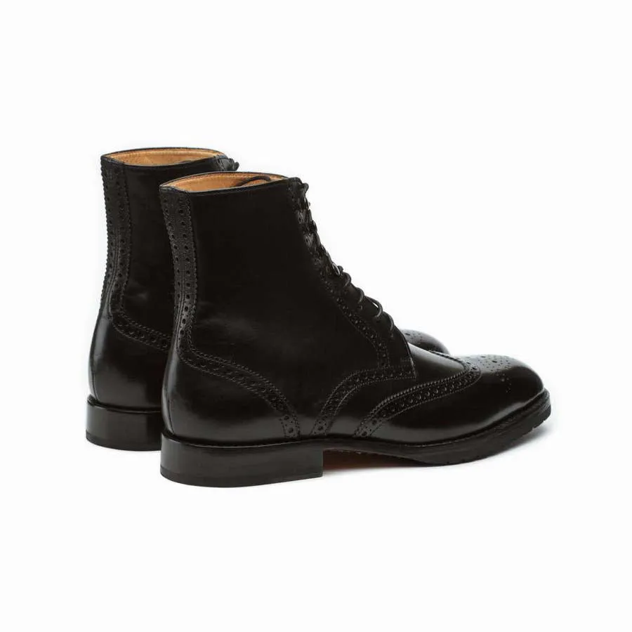 Black Wingtip Derby Boots
