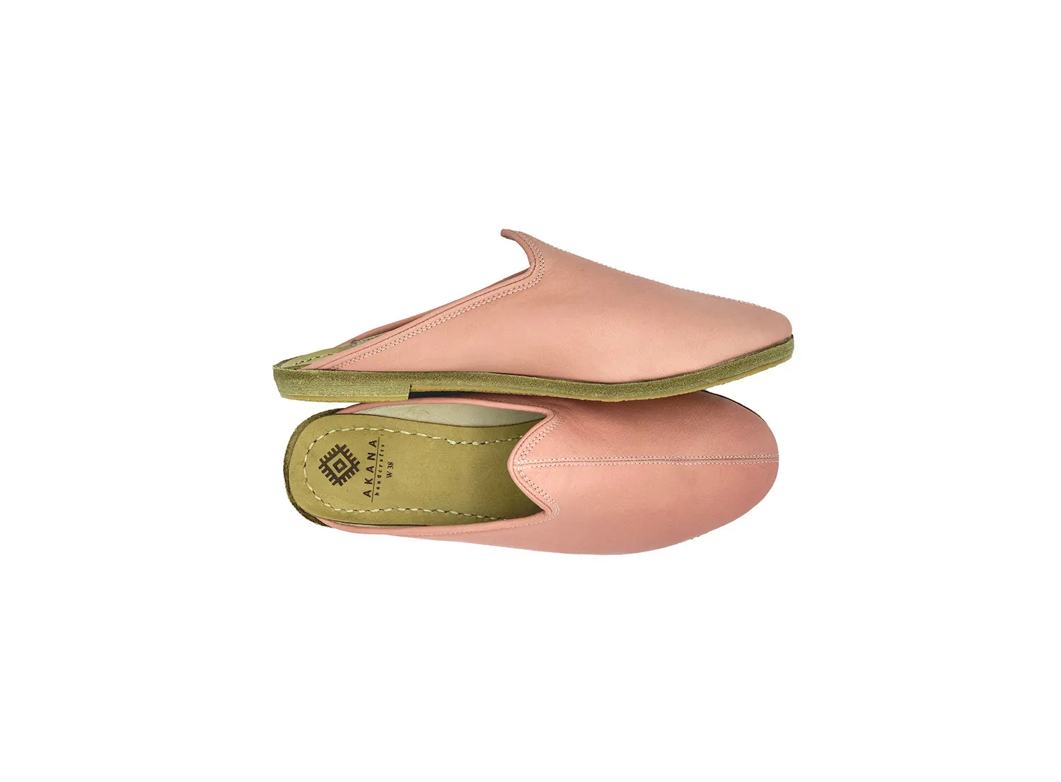 Blush Leather Mules