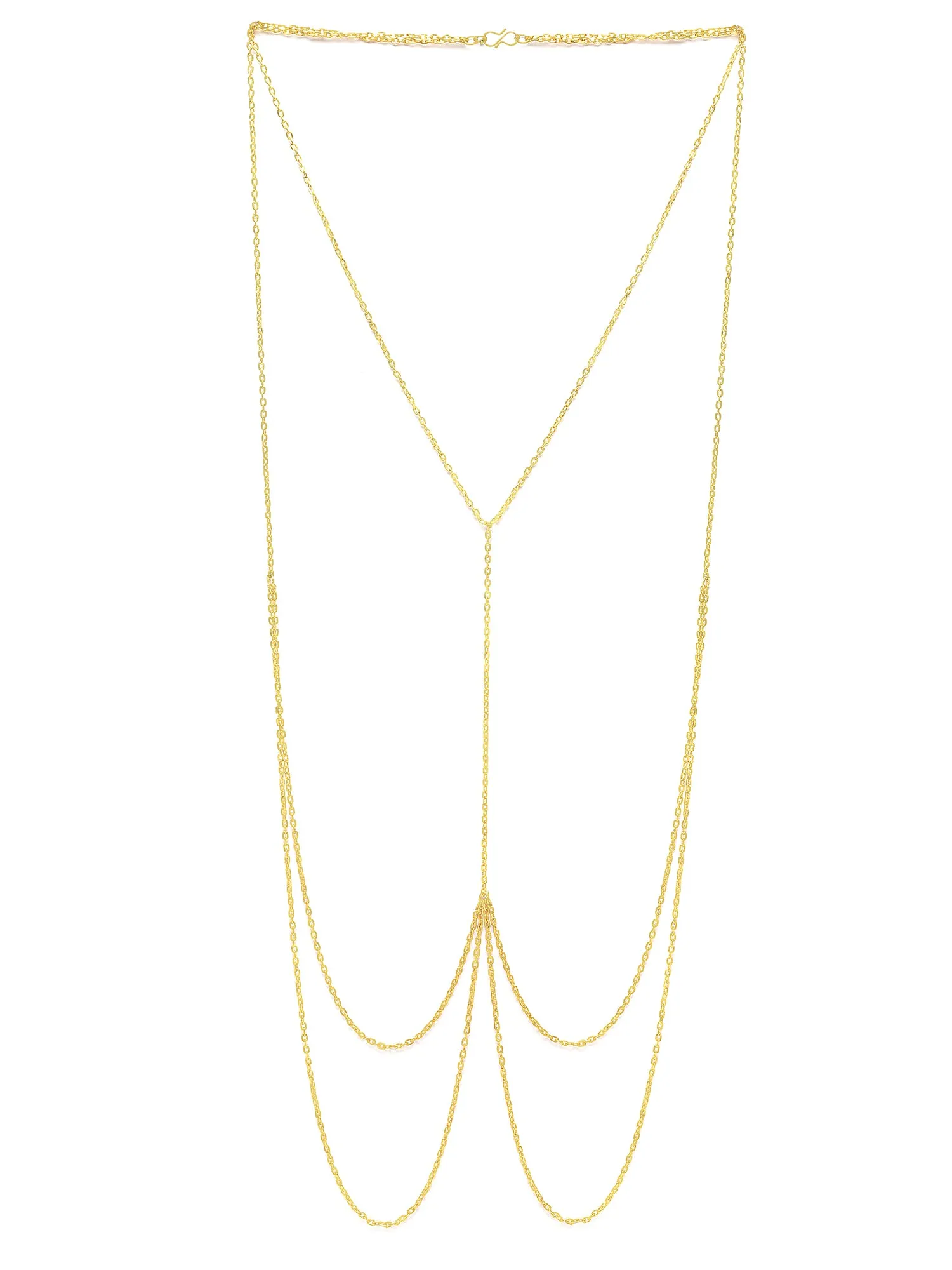Bohey by KARATCART Gold Plated Body Chain for Women