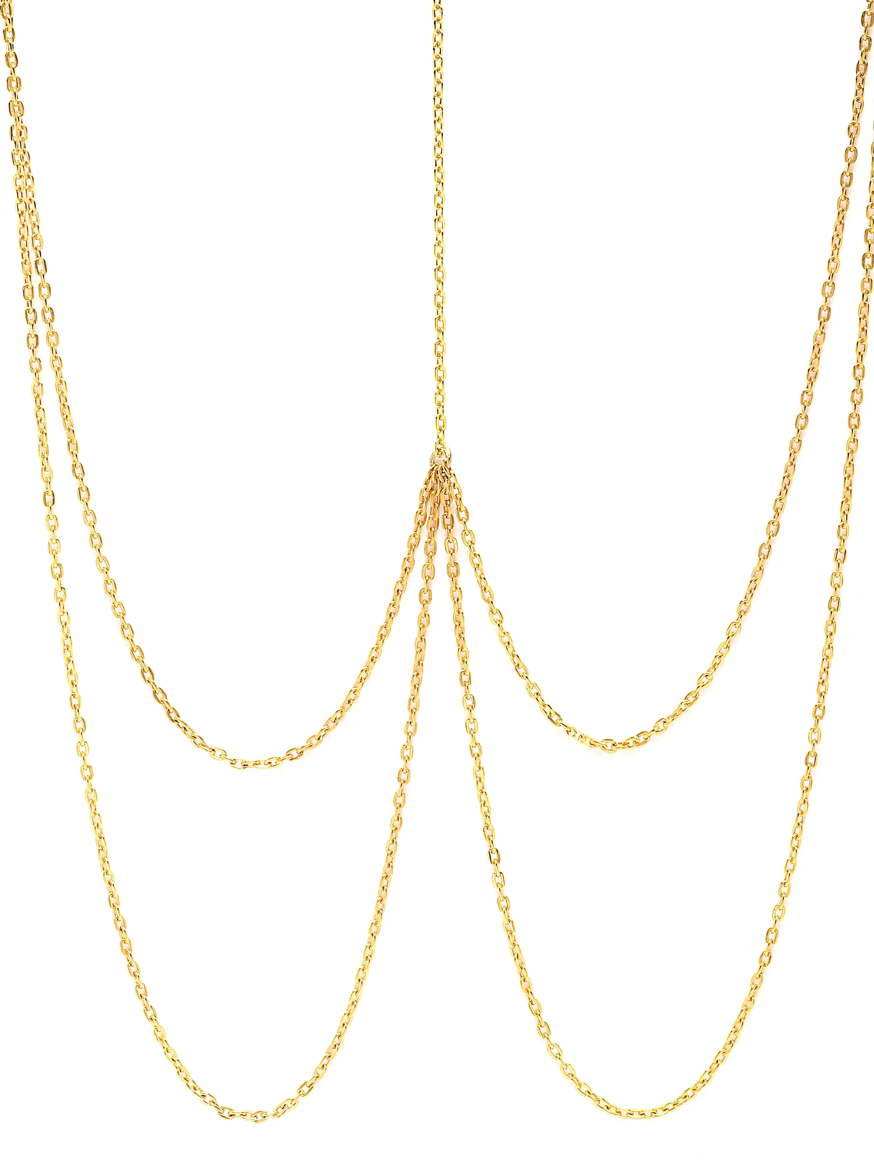 Bohey by KARATCART Gold Plated Body Chain for Women