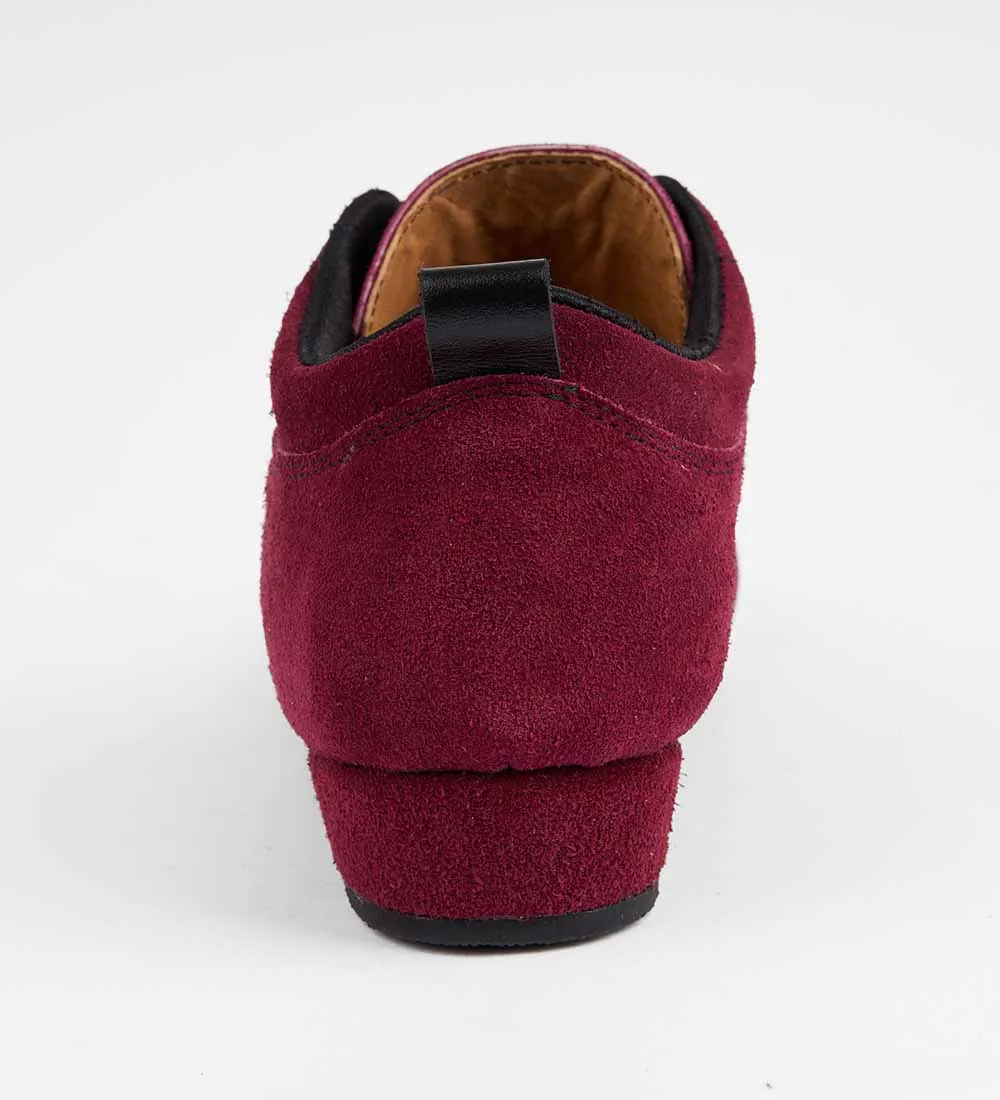 Bold Burgundy Suede & Black Accent - Men's Trainers - Arrabal 6040