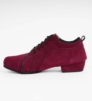 Bold Burgundy Suede & Black Accent - Men's Trainers - Arrabal 6040