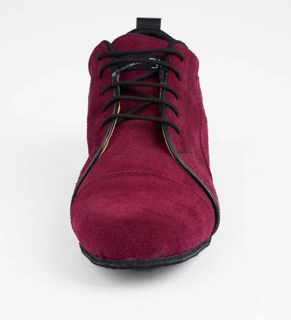 Bold Burgundy Suede & Black Accent - Men's Trainers - Arrabal 6040