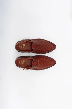 Brown Perforated Leather Sandal