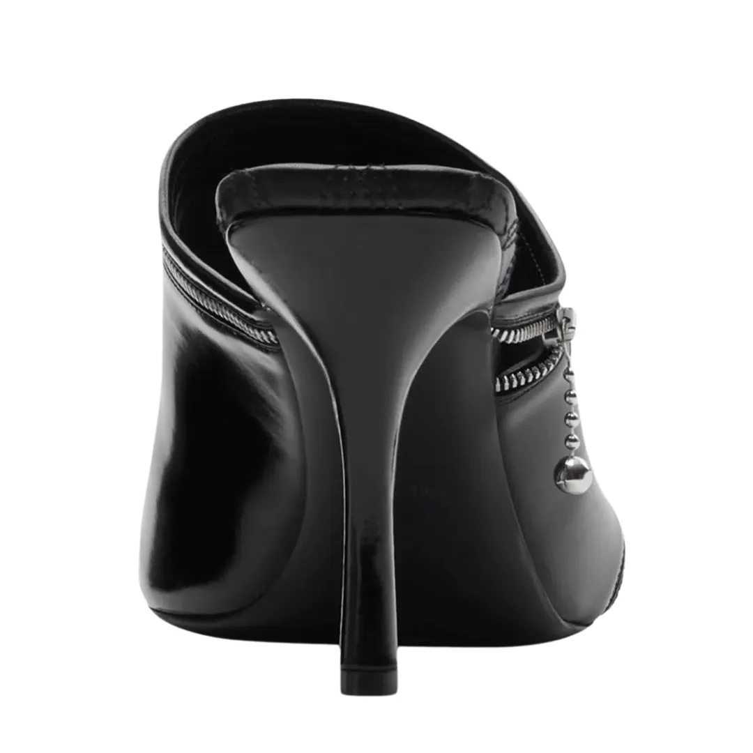 Burberry 8080259 Burberry Peep Heeled Mules Black Peep Sandal Womens