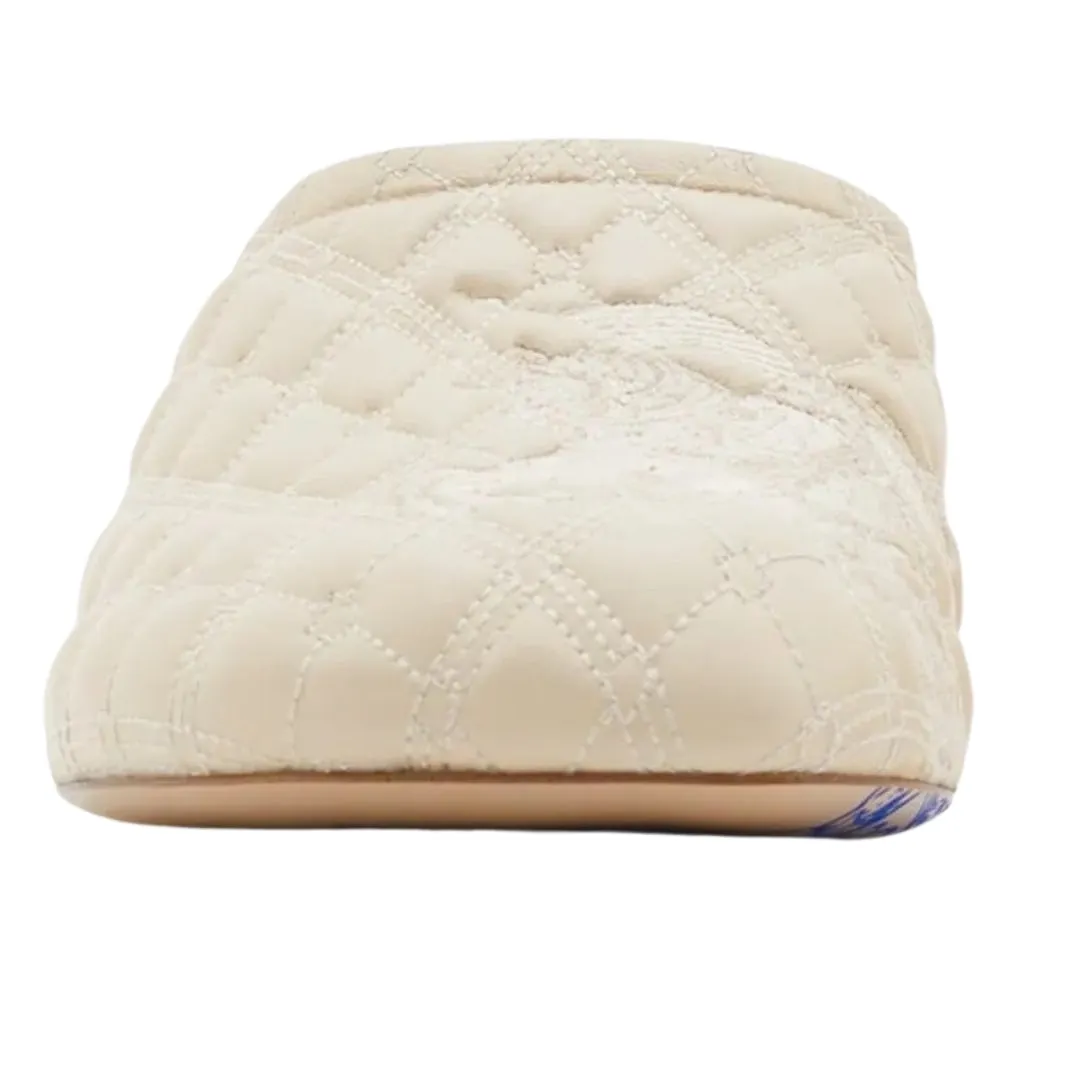 Burberry 8085640 Burberry Embroidered Quilted Mules Soap Sandal Womens