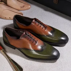 Calfskin Handmade Business Office Lace-up Mens Dress Shoes