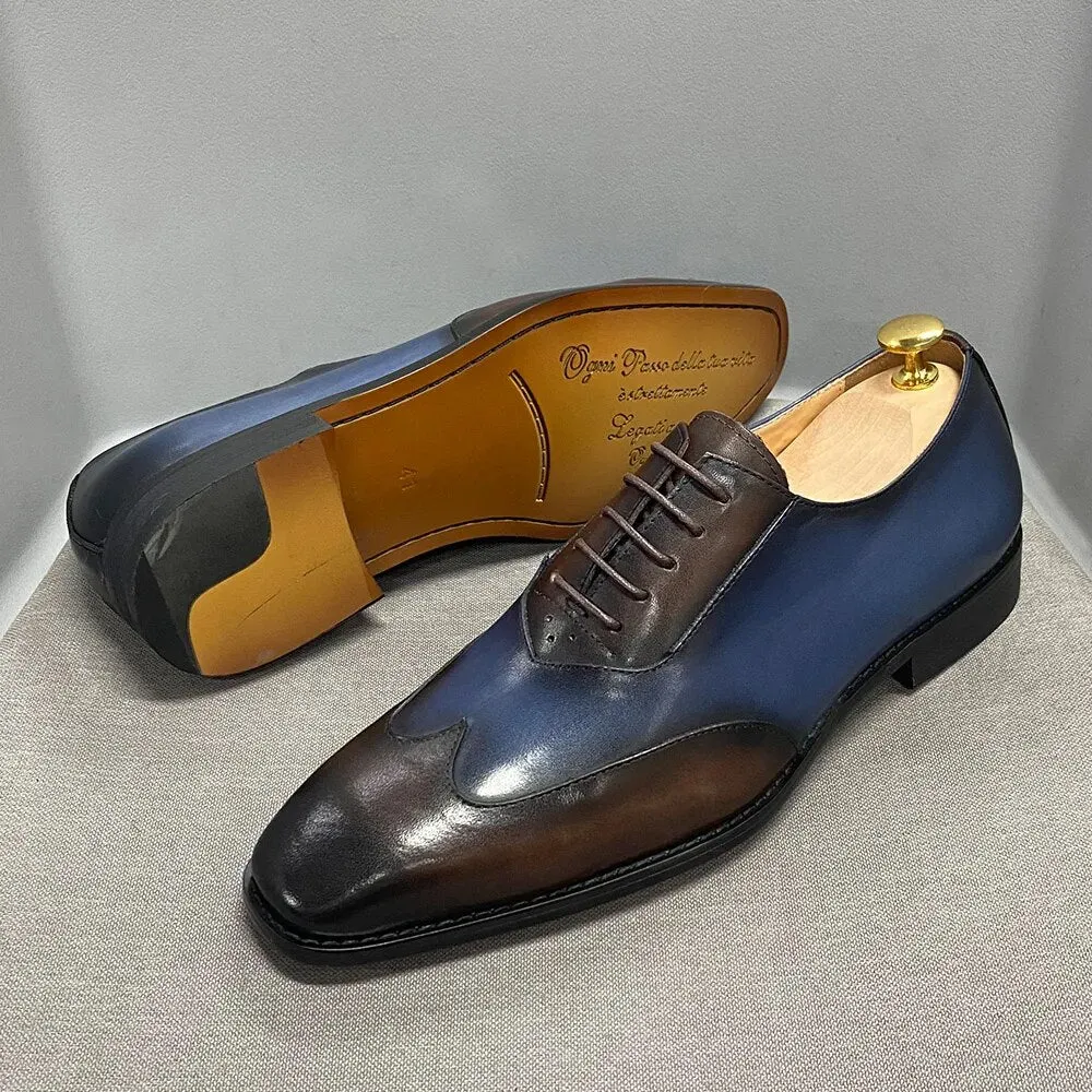 Calfskin Handmade Business Office Lace-up Mens Dress Shoes