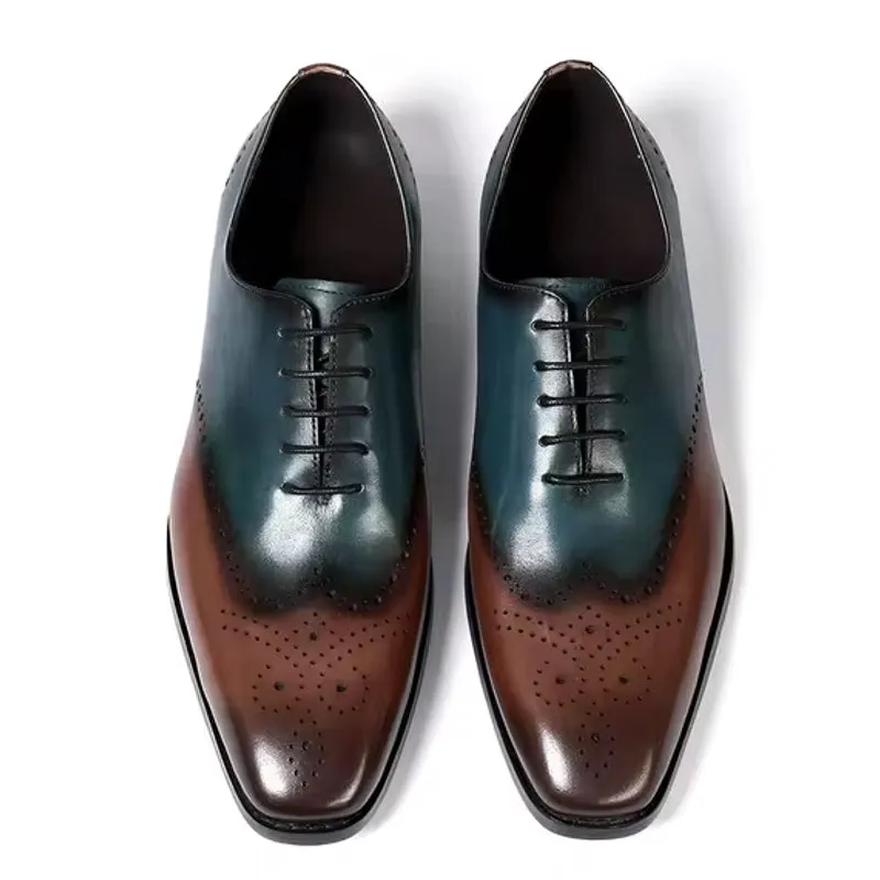 Calfskin Handmade Business Office Lace-up Mens Dress Shoes