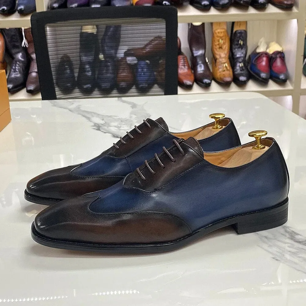 Calfskin Handmade Business Office Lace-up Mens Dress Shoes