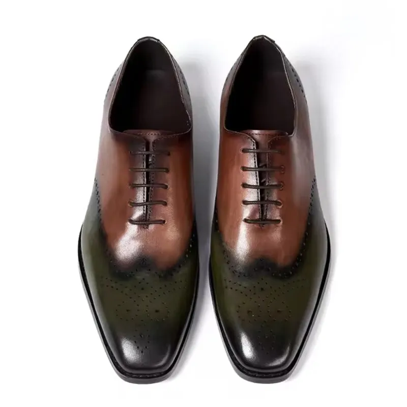 Calfskin Handmade Business Office Lace-up Mens Dress Shoes