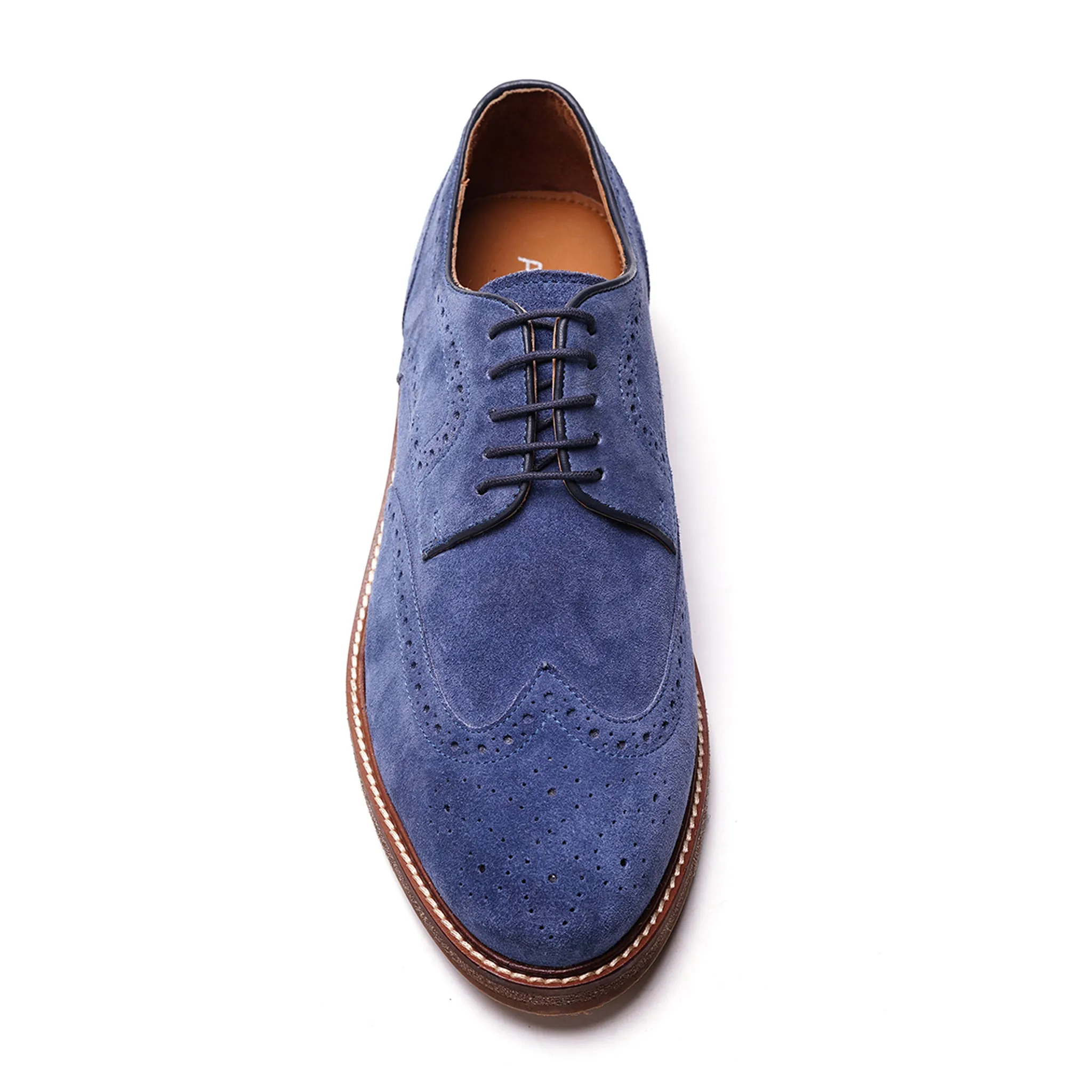 Cambridge Wingtip Lace-up // Jean Blue Suede