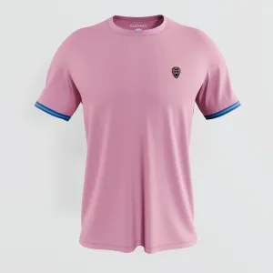 Candy Pink Cuff Ribbed Crew Neck