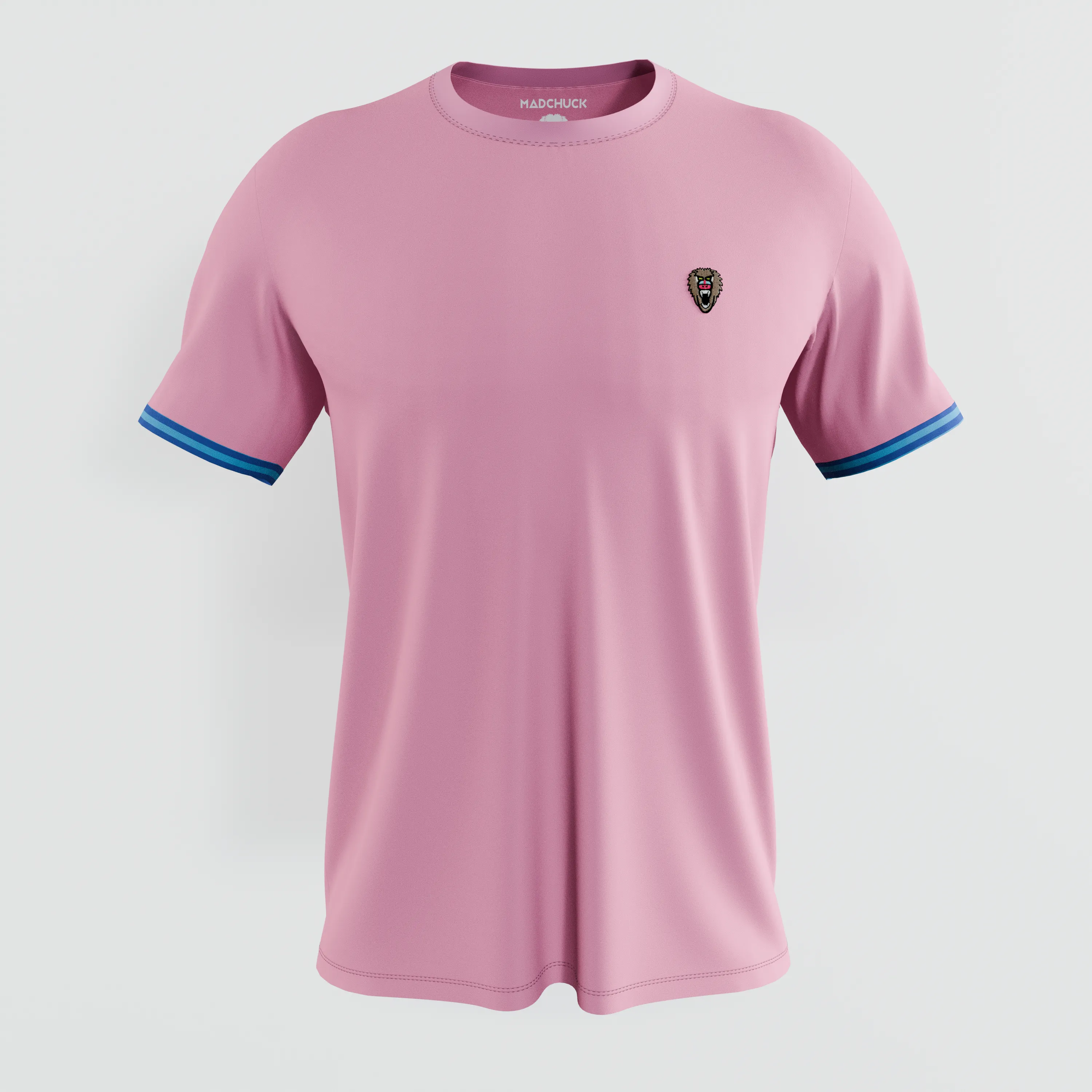 Candy Pink Cuff Ribbed Crew Neck